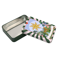 Boîte en étain rectangulaire personnalisée pour l'emballage de cadeaux alimentaires, de bijoux, de jouets, disponible en différentes tailles