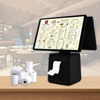 Moniteur Pos à double écran de 15.6 pouces Écran tactile du système de point de vente Écran tactile Windows Android Pos avec imprimante