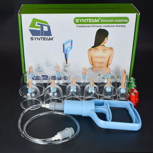 Chinois médical 12 pièces Hijama ventouses ensemble en gros chinois en plastique ventouses Massage vide ventouses ensemble de thérapie - Product Image 2