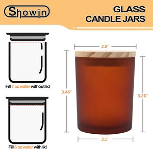 Frascos de vidrio para velas de 6 oz con tapas, frascos vacíos al por mayor para hacer velas - Recipientes para especias y polvos - Product Image 3