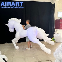 Costume de mascotte licorne gonflable lumineux, durable, avec LED pour les défilés en extérieur