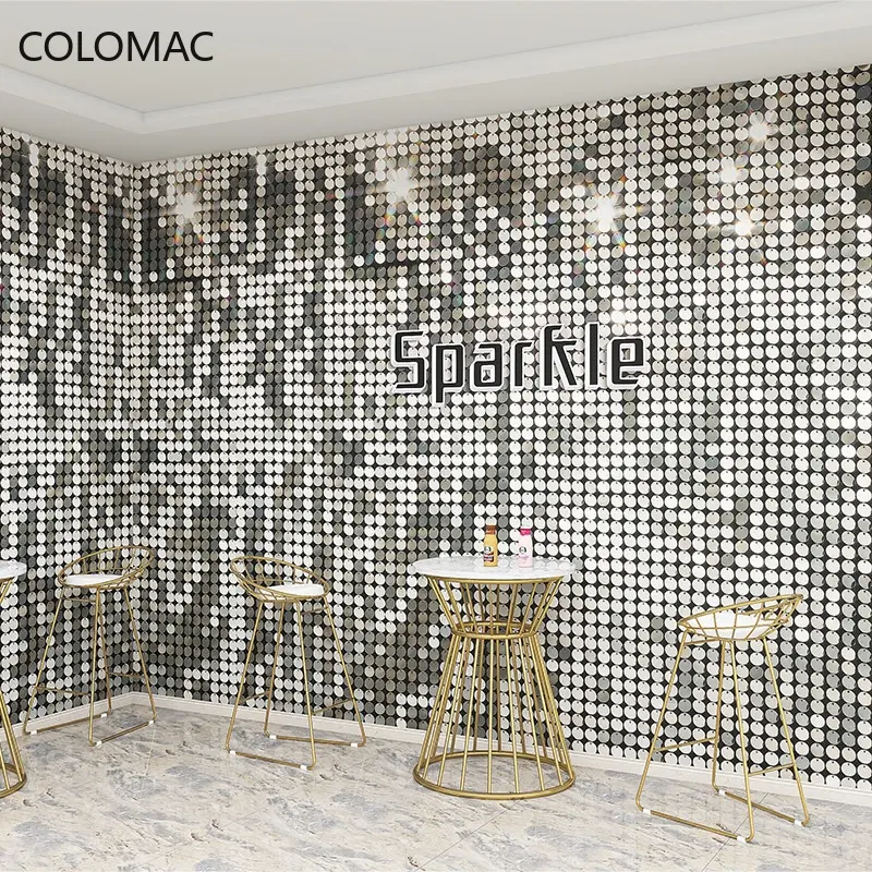 Colomac personalizzato 3D Glitter Lattice Wallpaper KOL Selfie Hall sfondo adesivi murali decorazioni per la casa soggiorno