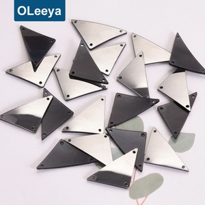 <b>Triangle</b> Sewing Acrylic Rhinestone Diamond With Holes Hematite Acrylics <b>Mirror</b> Sew on Rhinestone for Dressing Decoration - Product Image 2