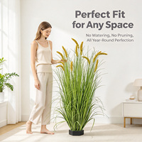 Herbe artificielle verte vibrante en forme d'arche, 120 cm, plante d'oignon artificielle en pot pour la décoration des coins de hall d'hôtel et de restaurant