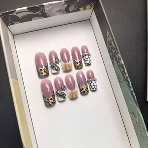 <span class=keywords><strong>Uñas</strong></span> Acrílicas Hechas a Mano con Diseño <span class=keywords><strong>de</strong></span> Flores 3D, 10 Piezas, <span class=keywords><strong>Uñas</strong></span> Postizas Personalizadas, Nuevas <span class=keywords><strong>Uñas</strong></span> Artificiales para Dedos - Product Image 3