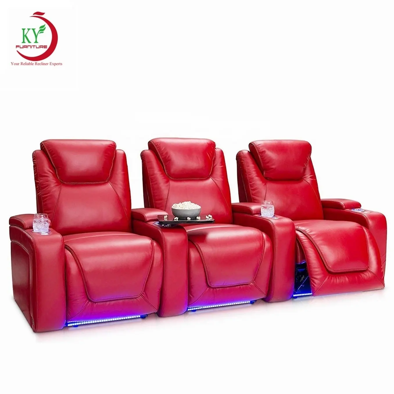 JKY Furniture Power Reclining Cinema Theatre Chairs TV VIP Movie Sectional Home Theater Sofa Modern Commercial Furniture 2 Years