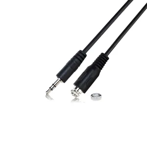AUX 3 Poles 0.3m 3.5mm Stereo Male To Female With Lock Nut Rca Audio Cable 26awg 7/0.15*3c Od 3.5mm For Panel Mount