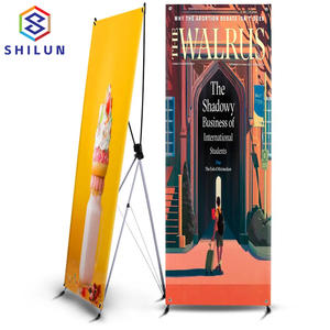 Attrezzatura pubblicitaria per mostre commerciali portatili, supporto per banner a forma di X 80x180 cm, telaio a forma di X rinforzato con fibra - Product Image 1