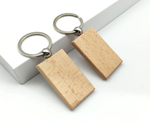 Llavero de Madera Ecológico con Logotipo Personalizado Grabado con Láser, con Forma Personalizada, Manualidades, Llavero de Madera en Blanco - Product Image 1