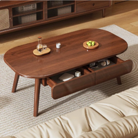 Table basse/à thé moderne minimaliste en bois massif avec rangement, design durable pour salon et petits appartements, nouveau modèle 2026