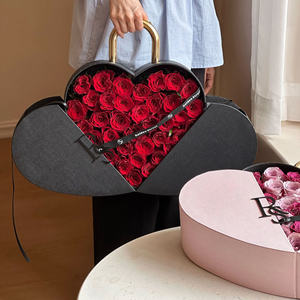 Venta al por mayor de lujo en forma de corazón de rosa de embalaje Día de San Valentín regalo flor caja de regalo para San Valentín floristería caja - Product Image 5