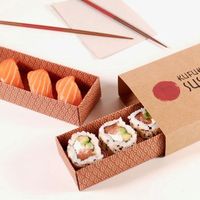 Boîte de papier à tiroir à sushi personnalisée Boîte d'aliments à emporter en gros pour sushi, bento, dessert Cuisine japonaise de qualité supérieure