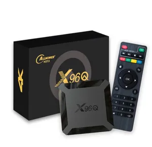 X96Q智能电视盒安卓10.0全赢家H313四核2.4G Wifi 4k媒体播放器2gb + 16GB谷歌播放器X96机顶盒