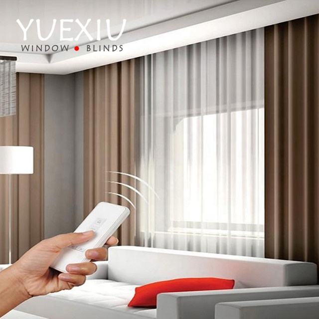 Wifi Smart Home Automation Motorized Curtains Remote Control Window Automatic Curtain Fabric