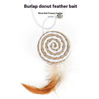 Bâtonnet en bois écologique pour chat, stimulant et anti-ennui, avec plume, clochette et jouet souris pour chat