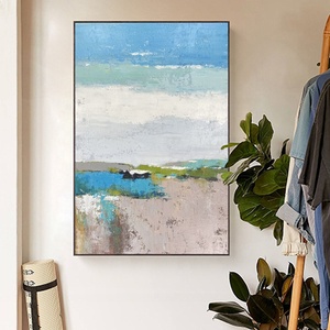 Pintura al óleo abstracta enmarcada lienzo Wal paisaje hecho a mano paisaje árbol camino lienzo pinturas al óleo para decoración <span class=keywords><strong>de</strong></span> pared - Product Image 1