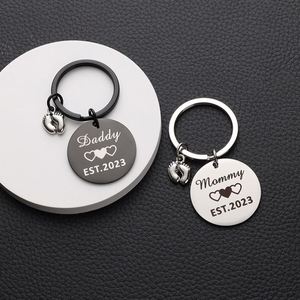 Customizable Metal Daddy Mommy <b>Key</b> <b>Chain</b> Gift Stainless Steel <b>Key</b> <b>Chain</b> Hanging Ornament - Product Image 2