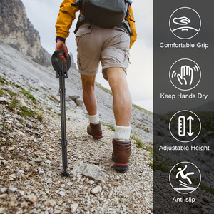 Hiking Pole Aviation Aluminum Adjustable Height T-Handle Anti-slip Outdoor Walking Stick <b>Folding</b> Portable Trekking Pole - Product Image 1