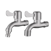Robinet mural en acier inoxydable 304 de 1/2 pouce pour machine à laver, eau froide uniquement, pour salle de bain et cuisine