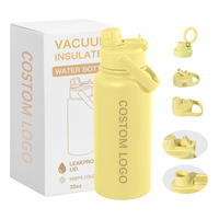Gobelet isotherme en acier inoxydable de 32 oz avec poignée pour enfants, anti-chute, intérieur sans goût, lot économique en gros pour l'école