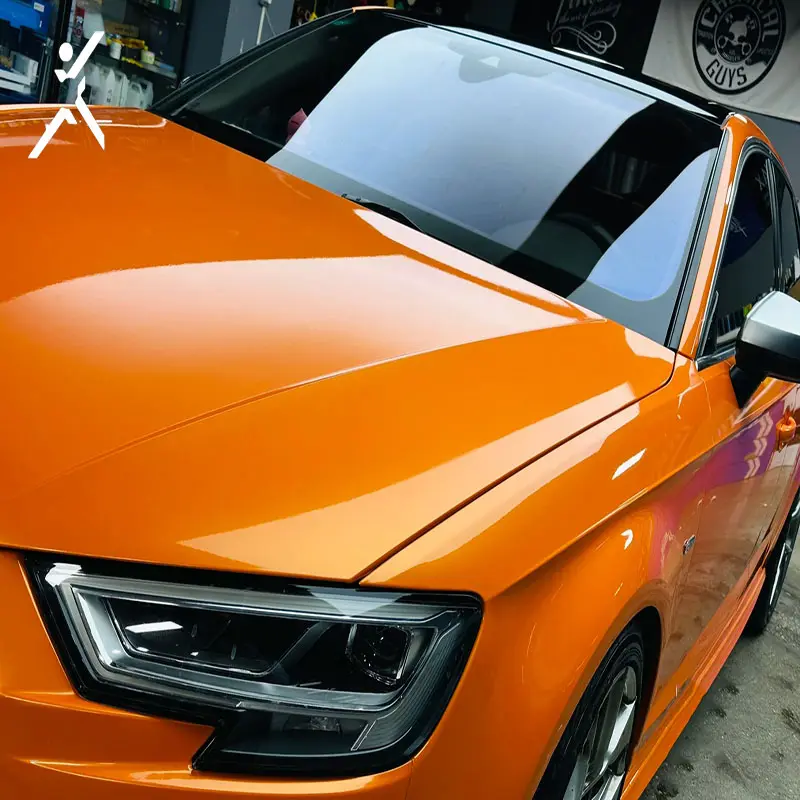 Anti Scratch PVC Car Wrapping Film Phantom Coral Verão Laranja Paint Protection Film Car Wrapping Color Changing Film
