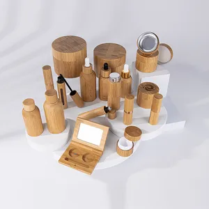 Natual Wooden Bamboo Jar 5g 10g 15g 30g 50g 100g 150g 200g 250g For Cosmetic Packaging