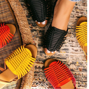 Zapatos de punta abierta romana para mujer, Sandalias planas de colores sólidos con punta estrecha, Boca de pescado - Product Image 2