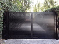 Portail Principal de Jardin Moderne Personnalisé : Photos de Designs de Maisons, Portail Coulissant Électrique en Aluminium, Portail de Cour en Alliage d'Aluminium