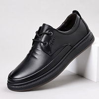 Nouvelle collection printemps, chaussures décontractées en cuir véritable pour hommes, à semelle épaisse, à lacets, mocassins