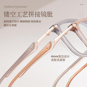 Monture de lunettes œil de chat Tr8253 pour femmes, verres en résine anti-lumière bleue, monture complète, design tendance, origine Danyang - Product Image 4