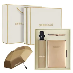 Custom Luxury Gift Box Ano Novo Negócios Corporativos Promoção Nota Livro Pen Umbrella Gift Set para Homens e Mulheres Gift Items Set