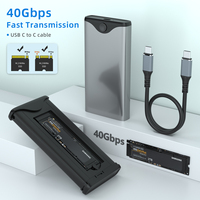 Carcasa para Disco Duro de Estado Sólido USB 4.0 de 40 Gbps sin Herramientas para M.2 NVMe 2280 2260 2242 2230 M2 a Tipo C