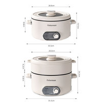 Casserole électrique à grande capacité avec contrôle automatique du thermostat Yuedisi, facile à utiliser, antiadhésive, avec couvercle en verre