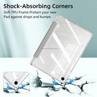 Étui pour Samsung Galaxy Tab S10/S9 FE 10,9 pouces S11 11'' avec support pliable en trois parties, en cuir PU et silicone, avec porte-stylet S Pen