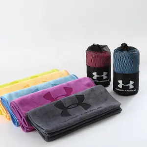 Wholesale Custom Logo Super Absorbent Promotional Sports Gym Towel With Mesh Bag