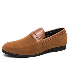 Chaussures habillées pointues à enfiler, dernier cri, en daim et similicuir PU, couleur unie, pour hommes - Product Image 1