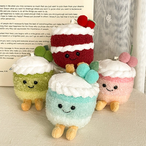 Colgante de Peluche de Pastel de Cereza con Degradado, de Simulación Divertida, Estilo Encantador y Adorable, Regalo de Cumpleaños, Muñeco de Fruta, Accesorio para Bolsos - Product Image 3