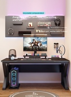 Bureau d'ordinateur convertible en bois pour la maison/le bureau, bureau d'étude et de jeu pour étudiants, bureau d'e-sport avec étagère et tiroir