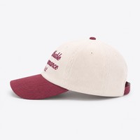 Casquette de baseball en velours côtelé à 6 panneaux brodée en chenille avec logo personnalisé, style vintage universitaire, vente en gros, fabricant