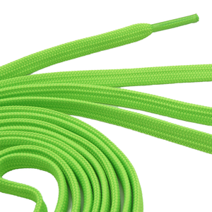 เชือกเส้นใยโพลีเอสเตอร์แบบแบนมีฮู้ดสายรัดพลาสติกและปลายเชือกรองเท้าโลโก้ออกแบบได้ตามต้องการ - Product Image 3