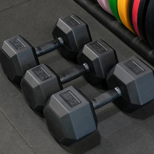 Tập thể dục bền miễn phí trọng lượng lục giác quả tạ phòng tập thể dục Workout dumbell cao su HEX quả tạ - Product Image 3