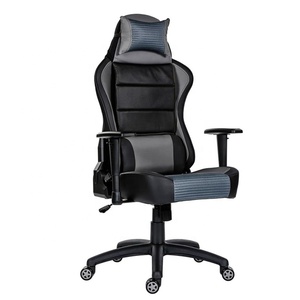 Meilleure chaise de gaming série X Y en cuir gris et maille, réglage par vérin à gaz, accoudoirs 2D, chaise de gaming E-sports Rocker Elite, échantillon gratuit - Product Image 2