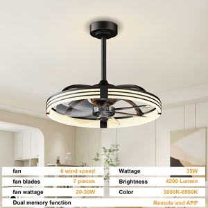23.6in Smart <b>Ceiling</b> Fan with <b>Light</b>, 3000K-6500K Dimmable LED Fandelier, Reversible Silent Copper Motor, APP & <b>Remote</b> Timing Fan - Product Image 6