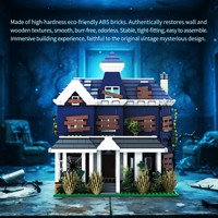 80011 Haunted Dark Mansion Building Blocks MOC Model Rumah Horor Seram MOC Bricks Kit DIY Scene Display Mainan Hadiah Halloween