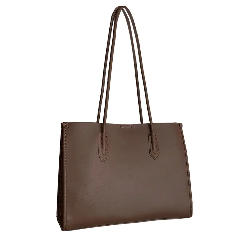 taschen für damen mit großer kapazität frauenhandtaschen kundenspezifisches logo tote-tasche kaffee farbe rindsleder große frauenhandtaschen