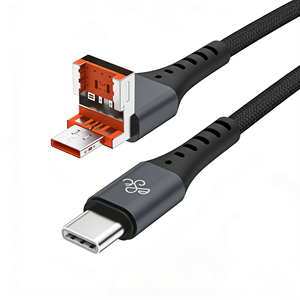 Cable de Datos Multifunción Convertible USB-A/USB-C a USB-C de 60W con Carga Rápida 2 en 1, el Más Vendido, para Teléfono, Reloj Inteligente y Tableta - Product Image 1