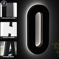 Numéros de maison lumineux solaires de 9 pouces, étanches IP65, numéros de maison éclairés par LED, panneau d'adresse numérique personnalisé pour la publicité à domicile