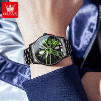 Montre pour homme OLEVS 9937, nouvelle mode, verre quartz analogique, acier inoxydable, décontractée, étanche, pour homme