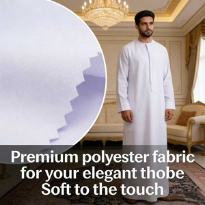 Tissu de Thobe musulman respirant et confortable 100% polyester doux pour les musulmans modernes - Product Image 5
