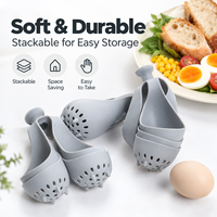 Moule à œufs en silicone souple de qualité alimentaire, support créatif pour la cuisson des œufs, idéal pour la cuisine à domicile, le petit-déjeuner et la restauration
